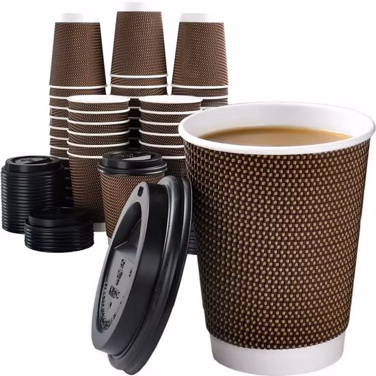 Delicate Ripple Wall Eco-Friendly Paper Cup for Coffee Tea